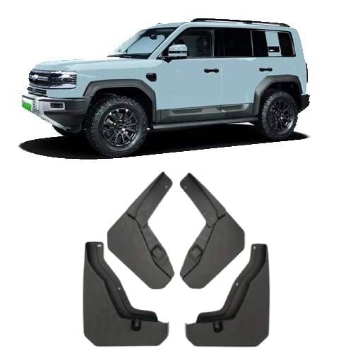 Брызговики BYD Leopard 5, черного цвета, для выдвижных порогов