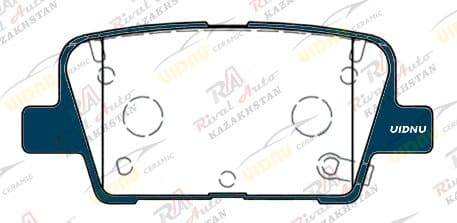 Тормозные колодки UIDNU Ceramic KIA K9 3.3T 3.8L 5.0L 2018-- K900 3.3T 5.0L 2018--  GENESIS G90 3.3T 2019-2021 (керамические)  задние