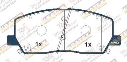 KRATEX Genesis GV80 2.5L 3.0TD 2019--                                                                (на 2-х поршневой суппорт)  передние KR1313