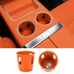 Силиконовые вставки в подстаканники переднего ряда Lixiang L6, L7, L8, L9, Оранжевого цвета, комплект 2 шт. до рест 2023