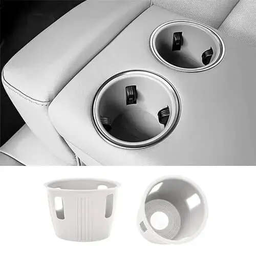 Силиконовые вставки в подстаканники переднего ряда Lixiang L6, L7, L8, L9, Белого цвета, комплект 2 шт, до рест 2023