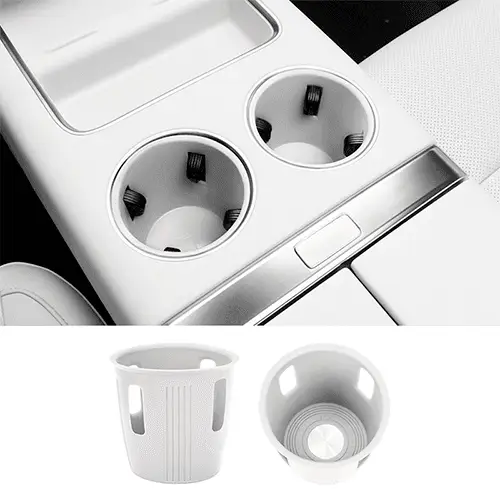 Силиконовые вставки в подстаканники переднего ряда Lixiang L6, L7, L8, L9, белого цвета, комплект 2 шт