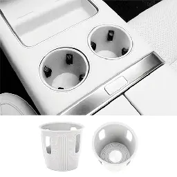 Силиконовые вставки в подстаканники переднего ряда Lixiang L6, L7, L8, L9, белого цвета, комплект 2 шт