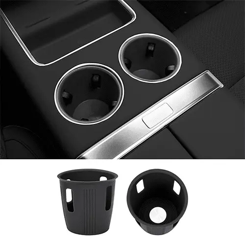 Силиконовые вставки в подстаканники переднего ряда Lixiang L6, L7, L8, L9, черного цвета, комплект 2 шт