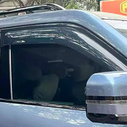 Ветровики, дефлекторы BYD Leopard 5, плотные прозрачные, без хрома, с логотипом