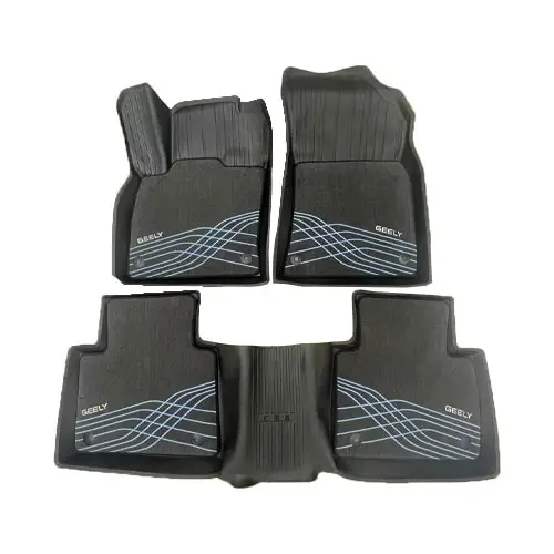 Оригинальные двухслойные полики, коврики в салон Geely Monjaro, Черного цвета