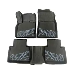Оригинальные двухслойные полики, коврики в салон Geely Monjaro, Черного цвета
