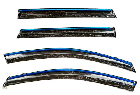 Ветровики, дефлекторы Geely Coolray, прозрачные с хромом