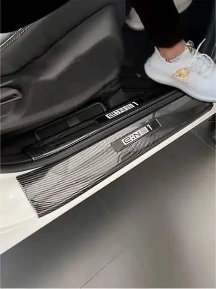 Защитные накладки на пороги дверей и багажник, Honda e:NS1, карбоновые из 8 элементов