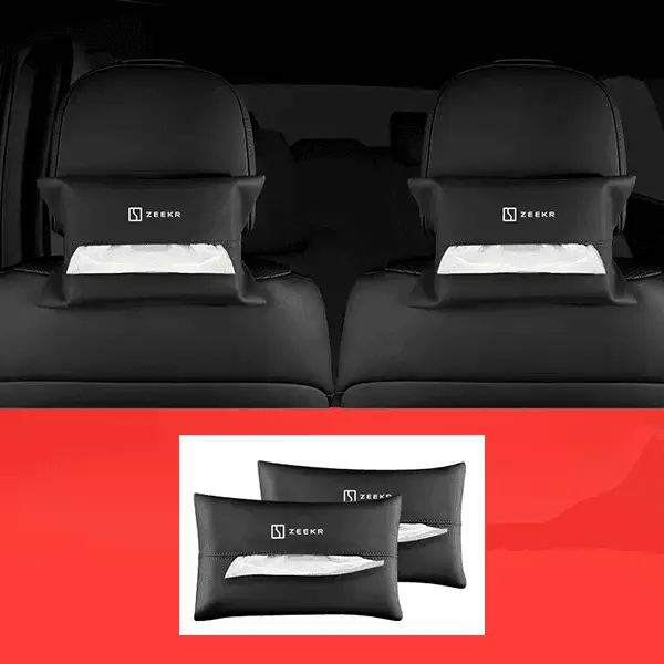 Автомобильная салфетница, держатель для салфеток Zeekr, из эко кожи, черного цвета, 2 шт.