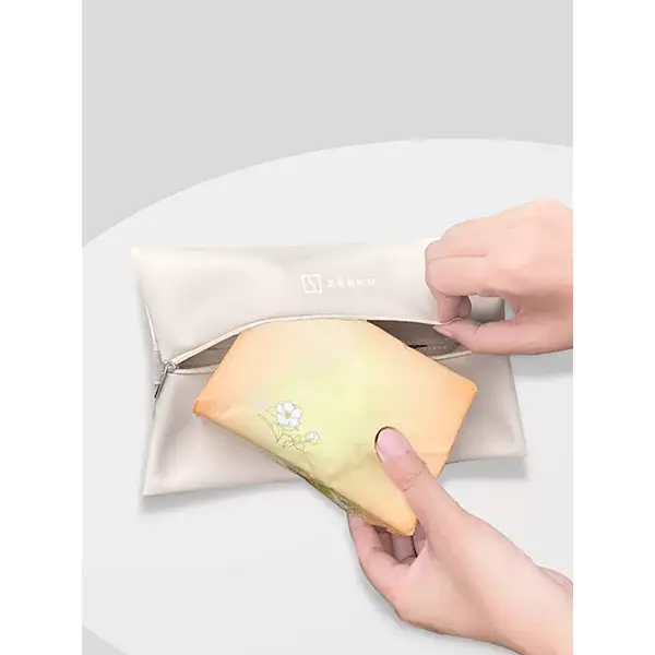 Автомобильная салфетница, держатель для салфеток Zeekr, из эко кожи, бежевого цвета, 2 шт.