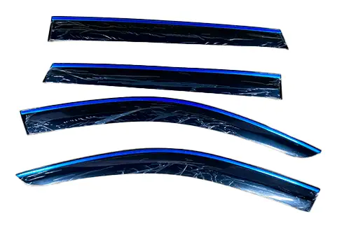 Ветровики, дефлекторы Geely Monjaro, прозрачные с хромом