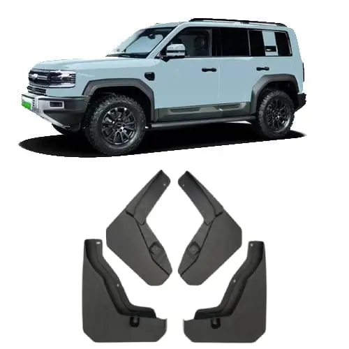 Брызговики BYD Leopard 5, черного цвета, для выдвижных порогов