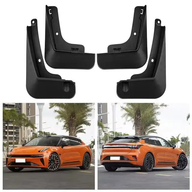 Брызговики Zeekr 001, с логотипом, черного цвета, 2023 год