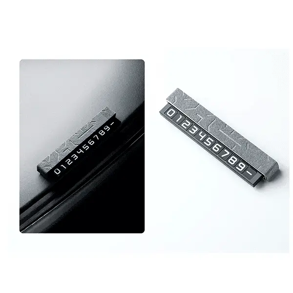 Автовизитка, авто табличка Zeekr, из серой алькантары