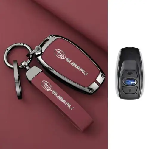 Противоударный, защитный чехол на смарт ключ Subaru, бардовый